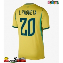 Camisa de Futebol Brasil Lucas Paqueta #20 Equipamento Principal Mundo 2026 Manga Curta